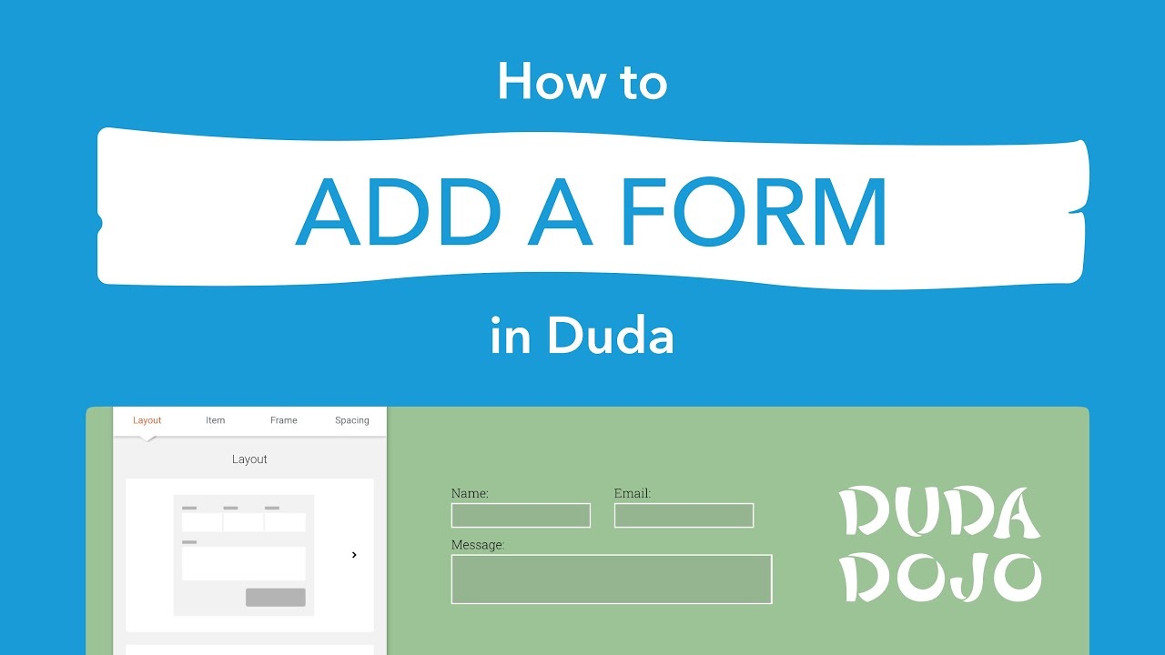 How to Add a Form in Duda | Duda Dojo - YouTube