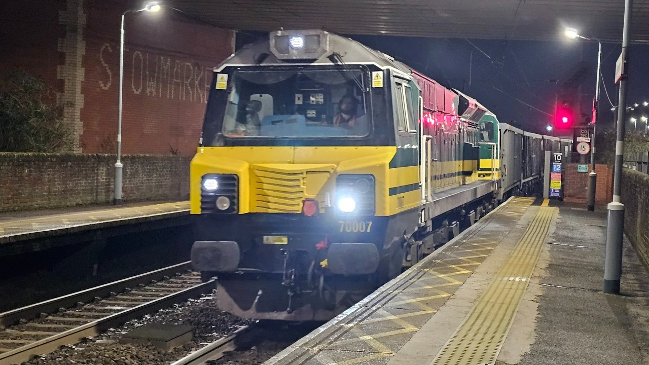 Freightliner 70007 on the GEML & more at Stowmarket 27/02/2026