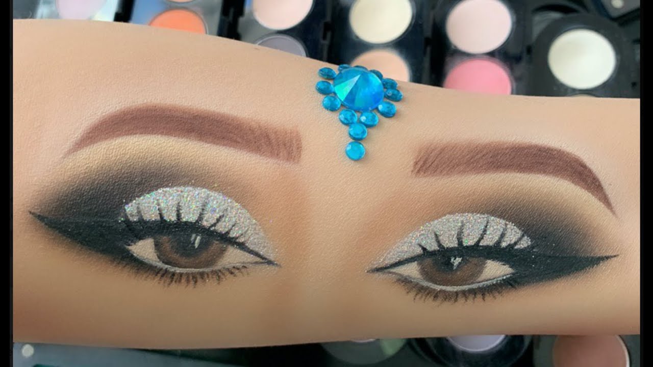 Smoky Silver Eye Hand Art Make Up Tutorial & Вечерний Макияж на Своей Руке