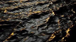 Amazing Black Resin Ocean with Gold Waves
