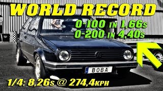 QUICKEST GOLF ON EARTH | Boba´s 1233HP Golf Santa Pod Raceway 2018 | New World Record!