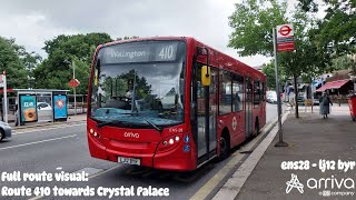 Full route visual: Route 410 towards Crystal Palace