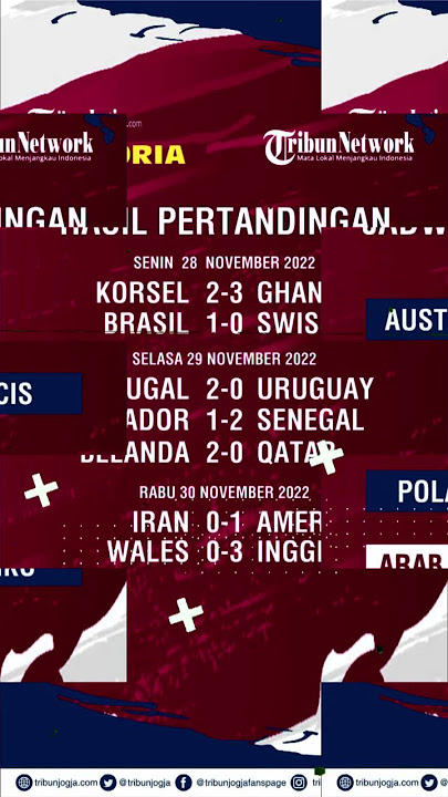 JADWAL PERTANDINGAN PIALA DUNIA 2022 - 1 DESEMBER 2022