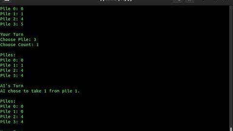 Nim Game using AI cs50