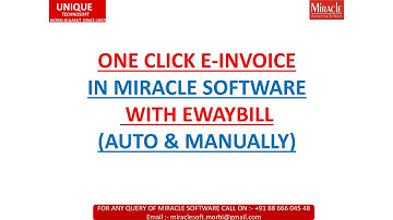 E-Invoice in Miracle Software (Auto / One Click) / Manaual With JSON Files