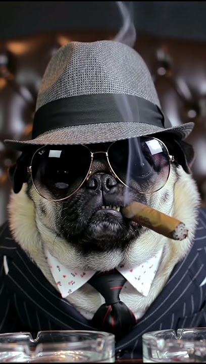 Mafia dog smoking a Cuban cigar #rap