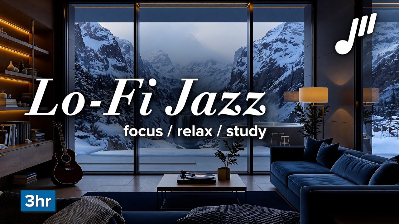1-Hour Snowy Canyon Lo-Fi Jazz ❄️🏔️ [study / work / focus] - lljr Vol. Mix