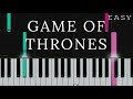 Game Of Thrones Main Theme EASY Piano Tutorial 