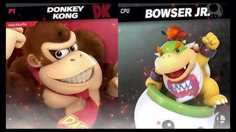 Black Koffee(Donkey Kong) vs Level 9 CPU(Bowser Jr.) - Super Smash Bros Ultimate
