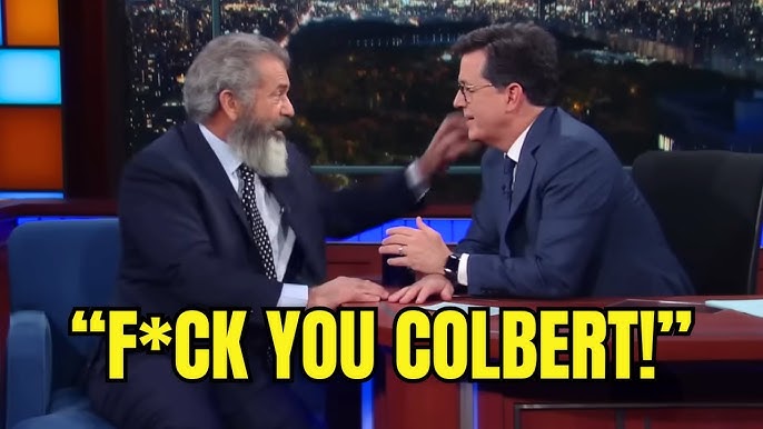 Mel Gibson Kicked Off Stephen Colbert's Show After Heated Clash - YouTube