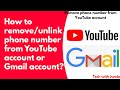 How to Remove Phone Number from YouTube Account | Unlink Number on Mobile & PC| Step by Step Guide