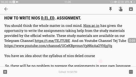 How to write assignment of D.el.ed  NIOS online education degree!!!!