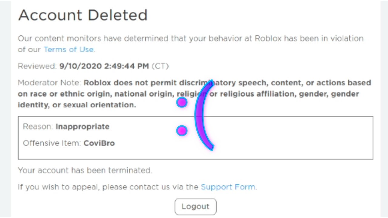 Eis que o ifunny chefe entra pra moderação do roblox: Moderator Note Roblox  does not permit discriminatory language, behavior, or content of any kind.  Reasor Discriminatory Offensive Item sorry again Reasor Discriminatory