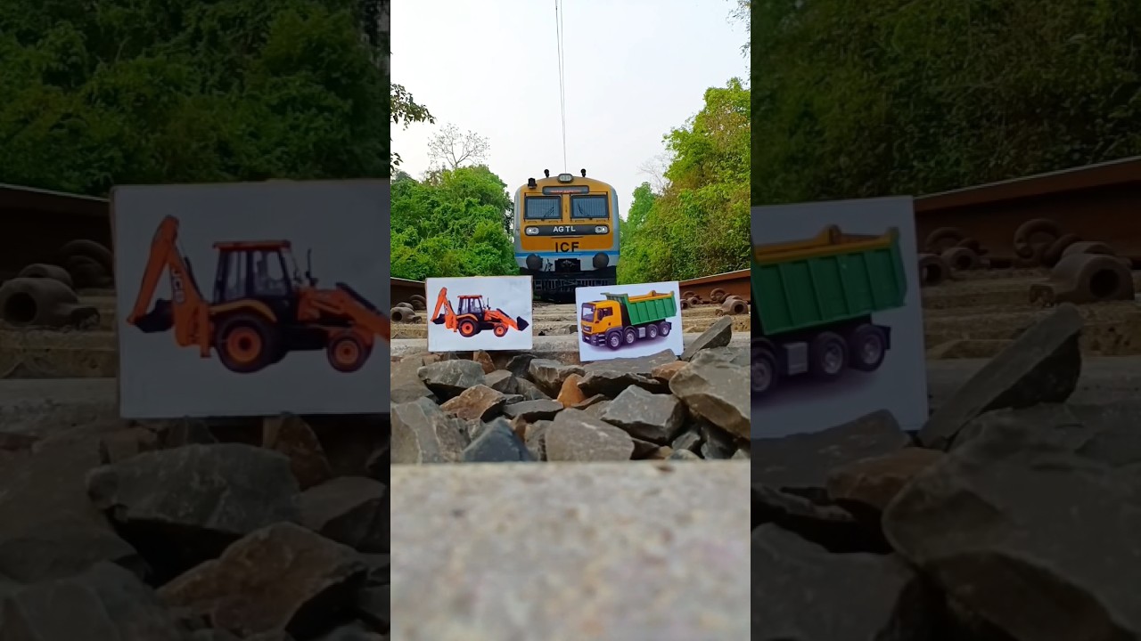 Train VS JCB & Dump trucks