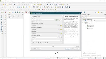 QGIS Calculate Camera Coverage with wedge buffer