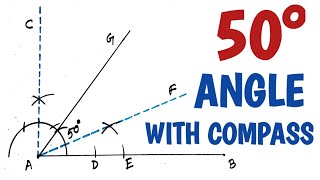 How to construct 50 degree angle with compass...........