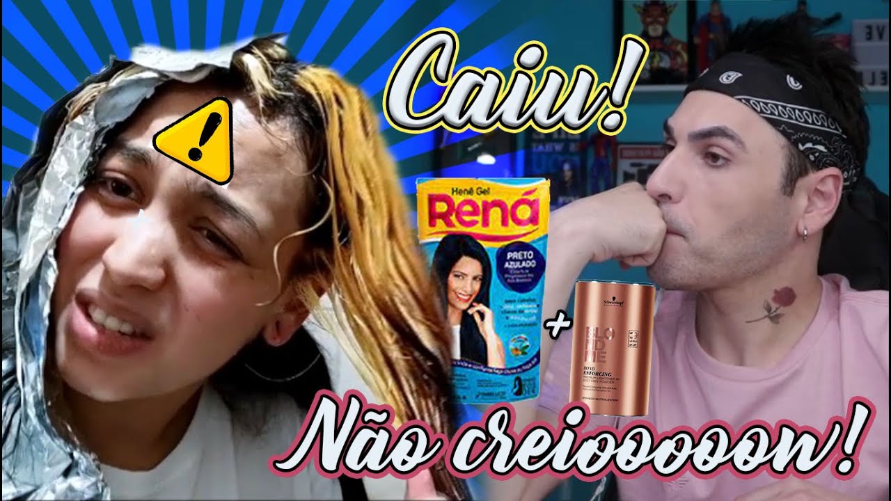 CORTE QUÍMICO COM BLOND ME 😱 | ELA DESCOLORIU CABELO COM HENÊ USANDO O PÓ DE 300 REAIS 😫