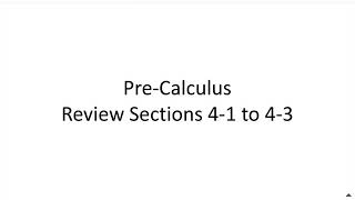 Review Sections 4-1 to 4-3
