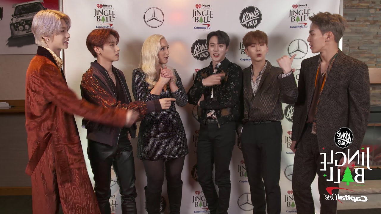 Monsta X teaches Jenny their favorite dance moves in the Mercedes-Benz Interview Lounge