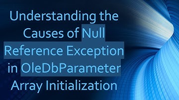 Understanding the Causes of Null Reference Exception in OleDbParameter Array Initialization