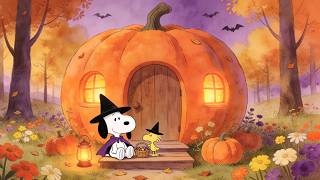 Cozy Pumpkin House with Snoopy 🎃☕ Relaxing Jazz for Spooky Autumn Evenings