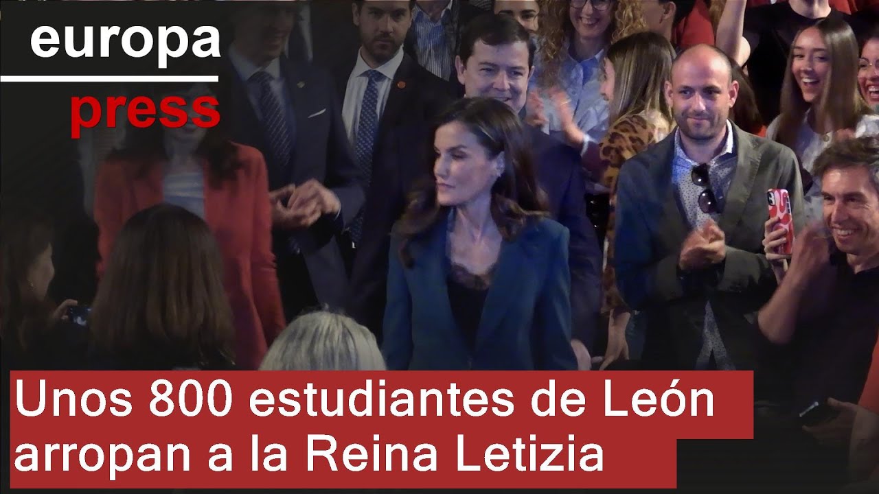 Cerca de 800 estudiantes de León arropan a la Reina Letizia en el 'Tour del Talento'