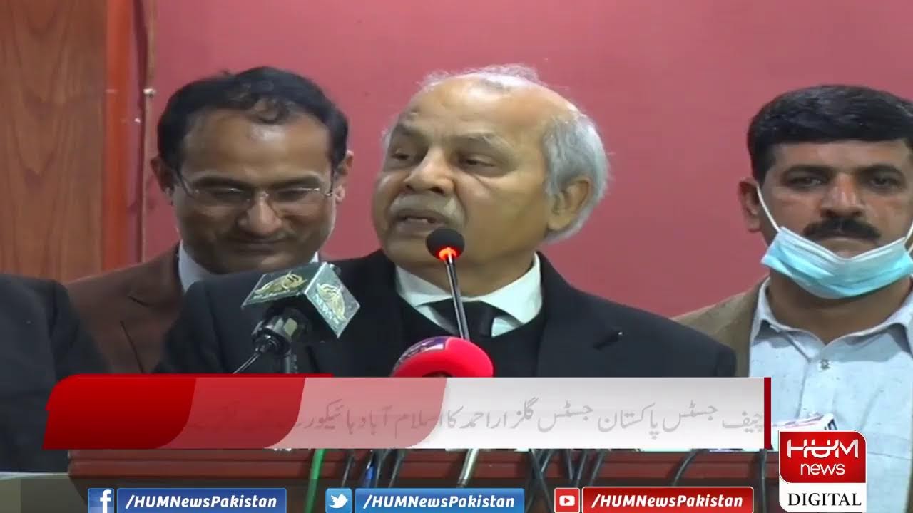 Chief Justice of Pakistan Justice Gulzar Ahmed is addressing a ceremony