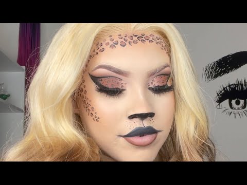 Cheetah Halloween makeup tutorial/Sesh