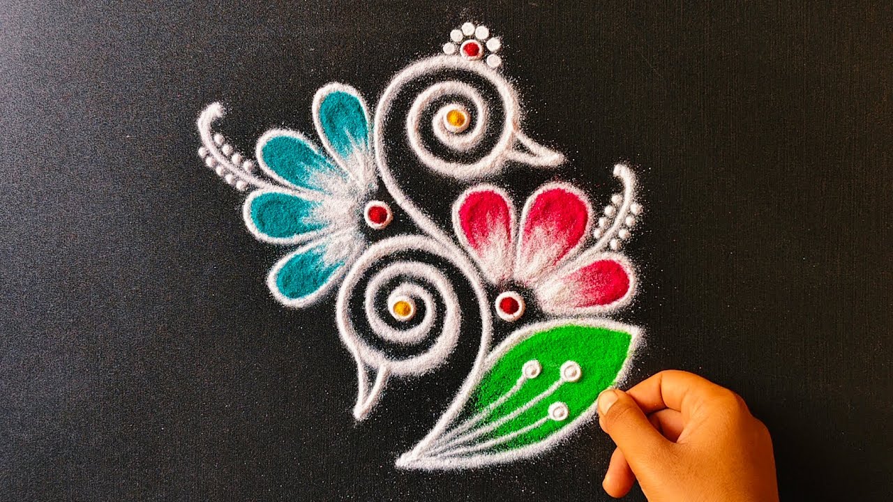 daily use rangoli || rangoli || rangoli design || rangoli kolam ...