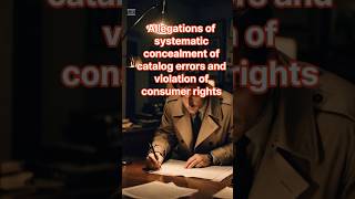 Allegations of systematic concealment of catalog errors and violation of consumer rights