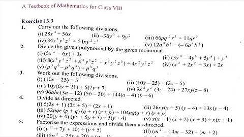 Factorisation for class 8th