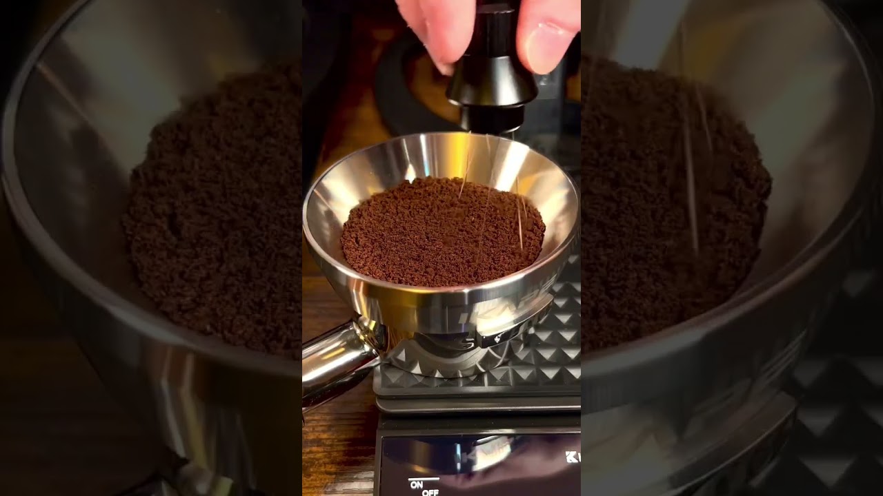 Espresso puck prep with ikape coffee tools @thecoffeesnobchannel #espresso #coffee #asmr #barista