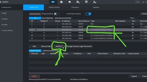 How To Modify Tiandy Camera IP Address In Dahua NVR Using NVR GUI