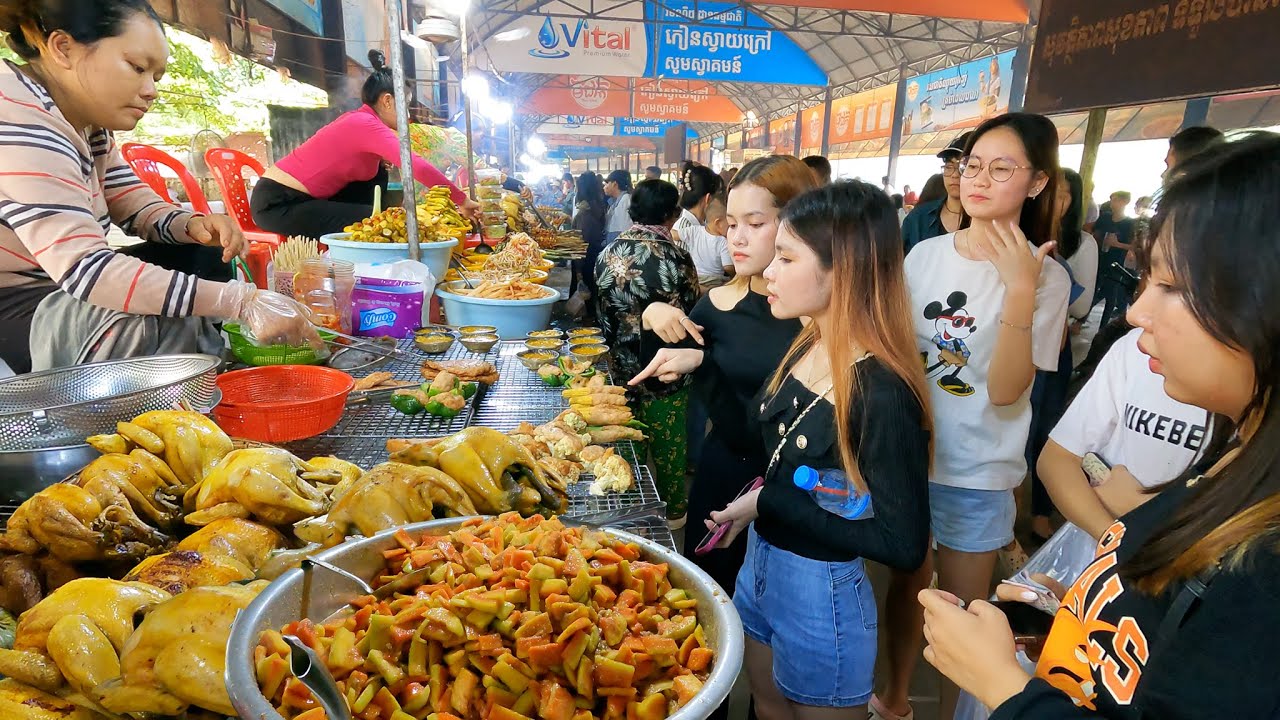 Most Popular Cambodian Countryside Street Food - Local Tourists Destination & Best Street Food