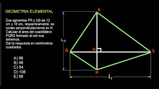 v#188.- AREA DE UN CUADRILATERO IRREGULAR CONVEXO CON DIAGONALES PERPENDICULARES.