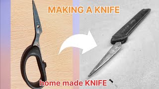 making a knife from an old scissors/home mad/#pvcpipe #diy #scissors #knife #homemaking #craft #pvc