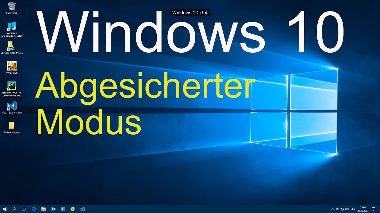 Windows 10 Abgesicherten Modus Starten Youtube