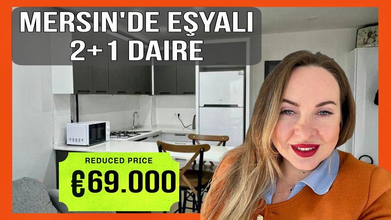 Mersin'de 2+1 daire, yeni mobilya ve beyaz eşyalarla birlikte 69.000 €'ya.