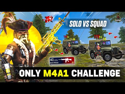 ONLY M4A1 CHALLENGE IN SOLO VS SQUAD | GARENA FREE FIRE