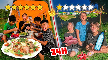 Thái Chuối | Thử Thách 24H Cắm Trại Bình Dân Và Cao Cấp Ngoài Đồng