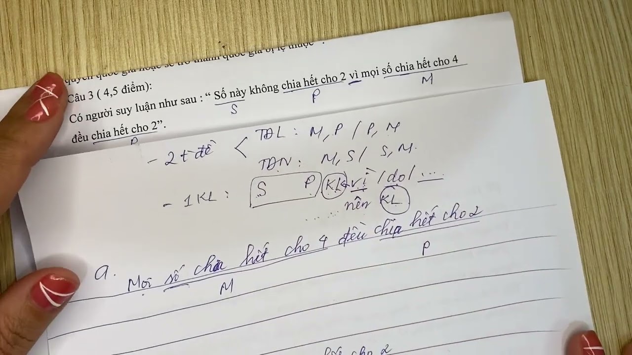 Logic- Chữa bài 3 ( tiếp theo video trước) nha các em.