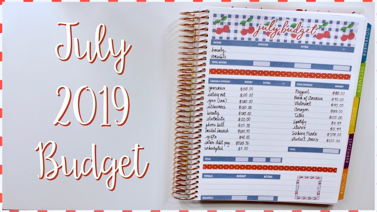 Budget with Me: July 2019 Monthly Budget Using Cash Envelopes - EC Deluxe Monthly | Romina Vasquez