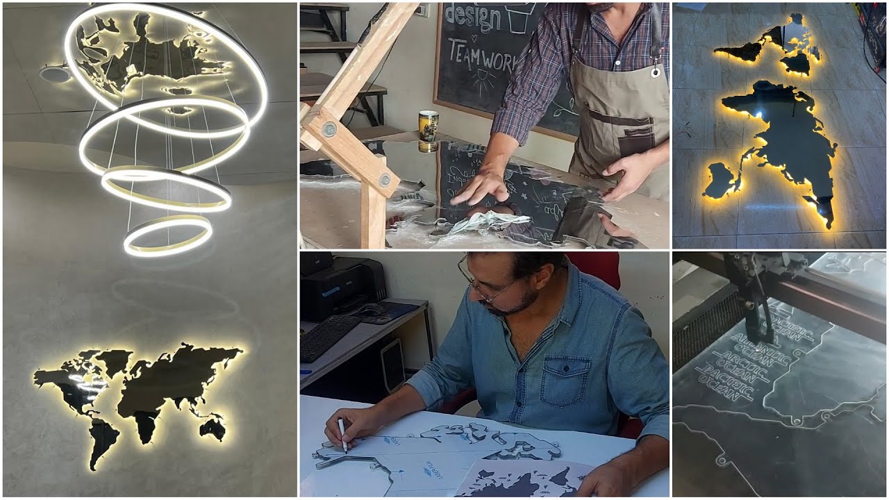 World Map Wall Decor  ديكور خريطة العالم