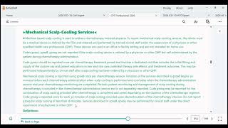 Medical coding CPT - 2026 changes - Mechanical Scalp Cooling services