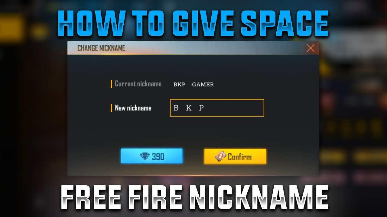 How to give space in free fire name || free fire me space wala name ...