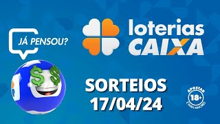 Loterias CAIXA: +Milionária, Quina, Lotofácil e mais 17/04/2024