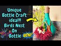 Bottle art with bird family   bottle decoration ideas  bottle art   aadhis crafts