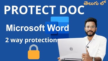 MS Word  Document Protection and Restrict Editing I 2 way protection is Microsoft Word I తెలుగు లో