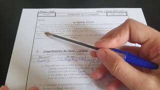 اختبار الفصل الأول لغة فرنسية سنة ثالثة متوسط