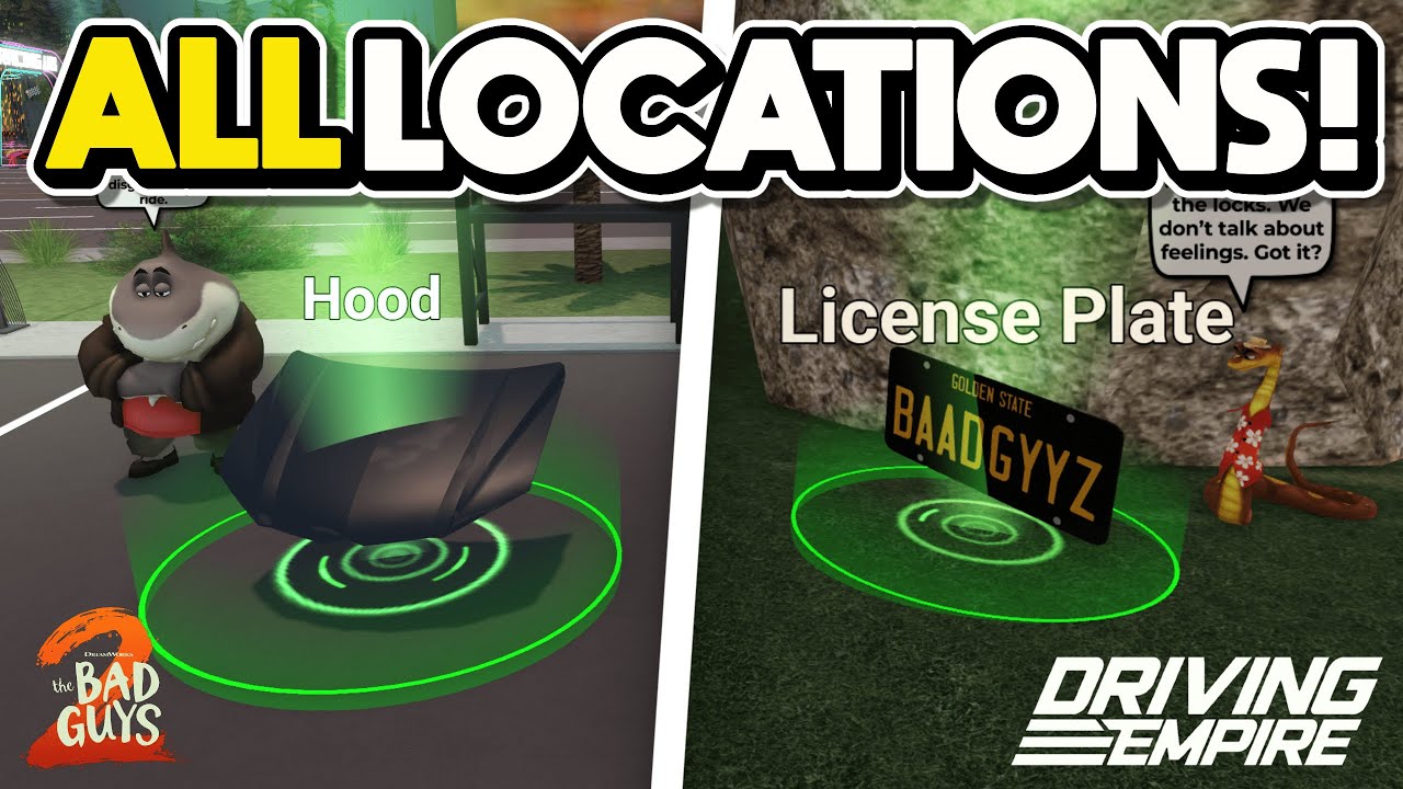 *ALL* Build-a-Car *BAD GUYS 2* EVENT LOCATIONS in Driving Empire!! | Bad Guys 2 Event!!